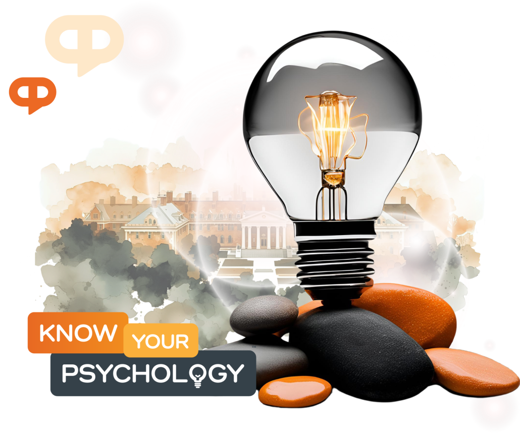 Achology School of Mindfulness, Applied Insight and Wisdom banner with lightbulb resting on stacked stones in orange and grey
